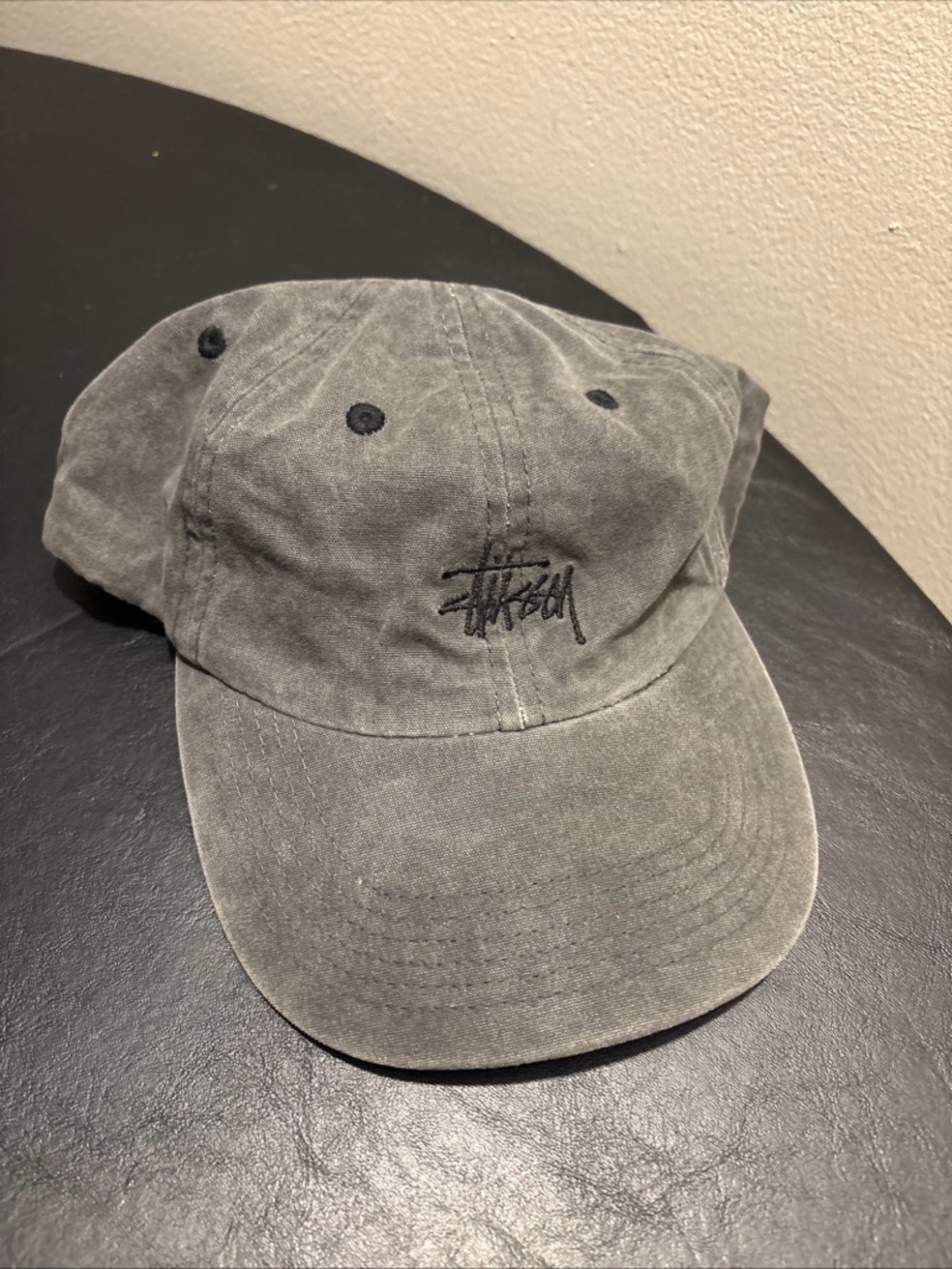 OS Adult Stussy Gray Washed Cotton Baseball Cap